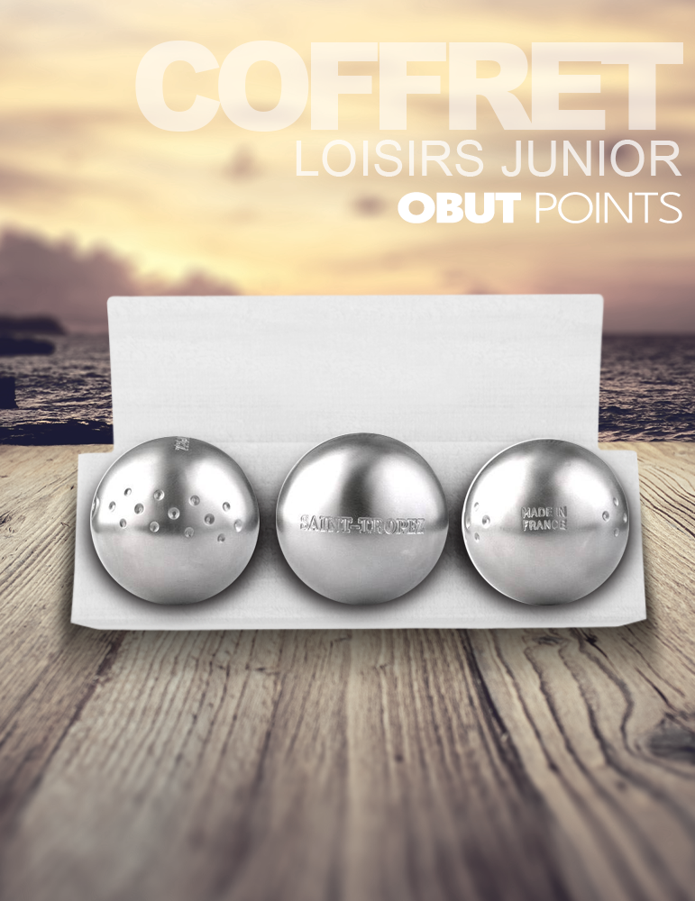 Coffret Loisirs - Boules OBUT inox points junior - Pétanque de St